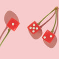 Cherry Dice, Pink Mural Wallpaper - room preview 04