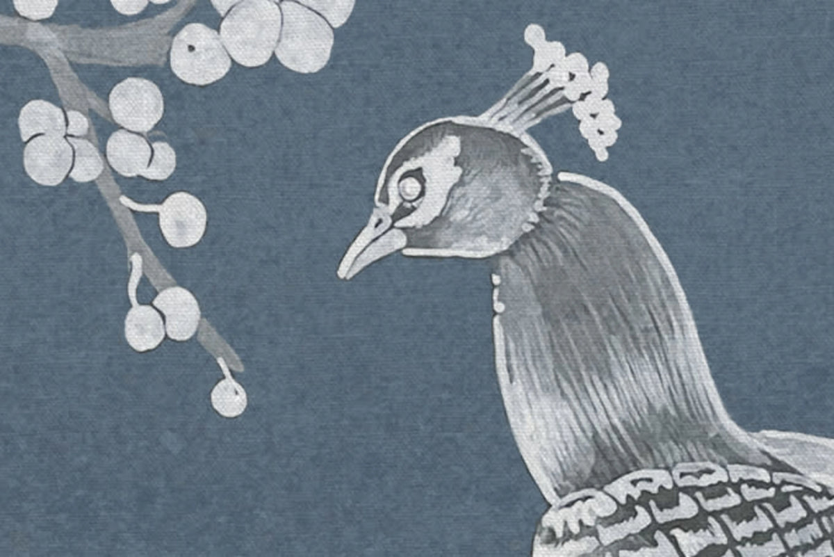 Chinoiserie Blossom, Navy Blue Mural Wallpaper - room preview 04