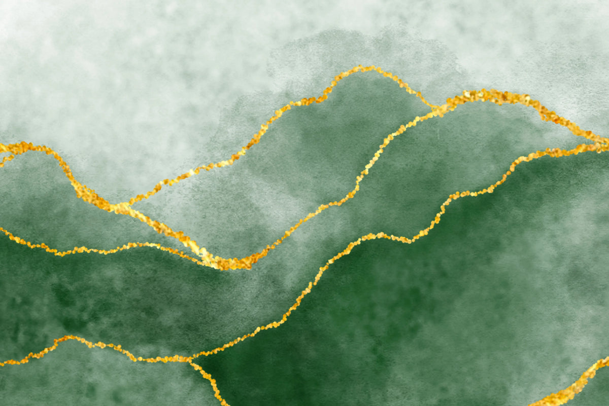 Emerald Leaves Mural Wallpaper - room preview 04