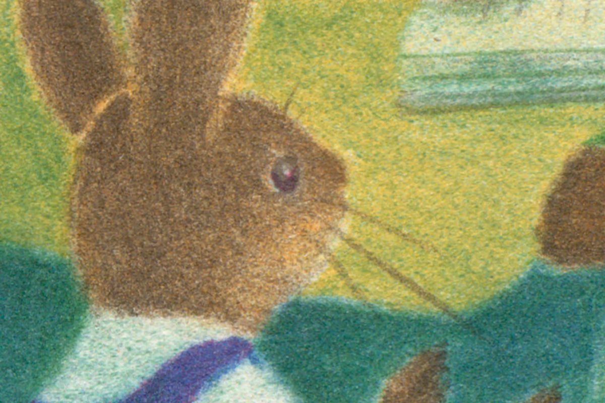 Rabbit Family, Green Mural Wallpaper - room preview 04