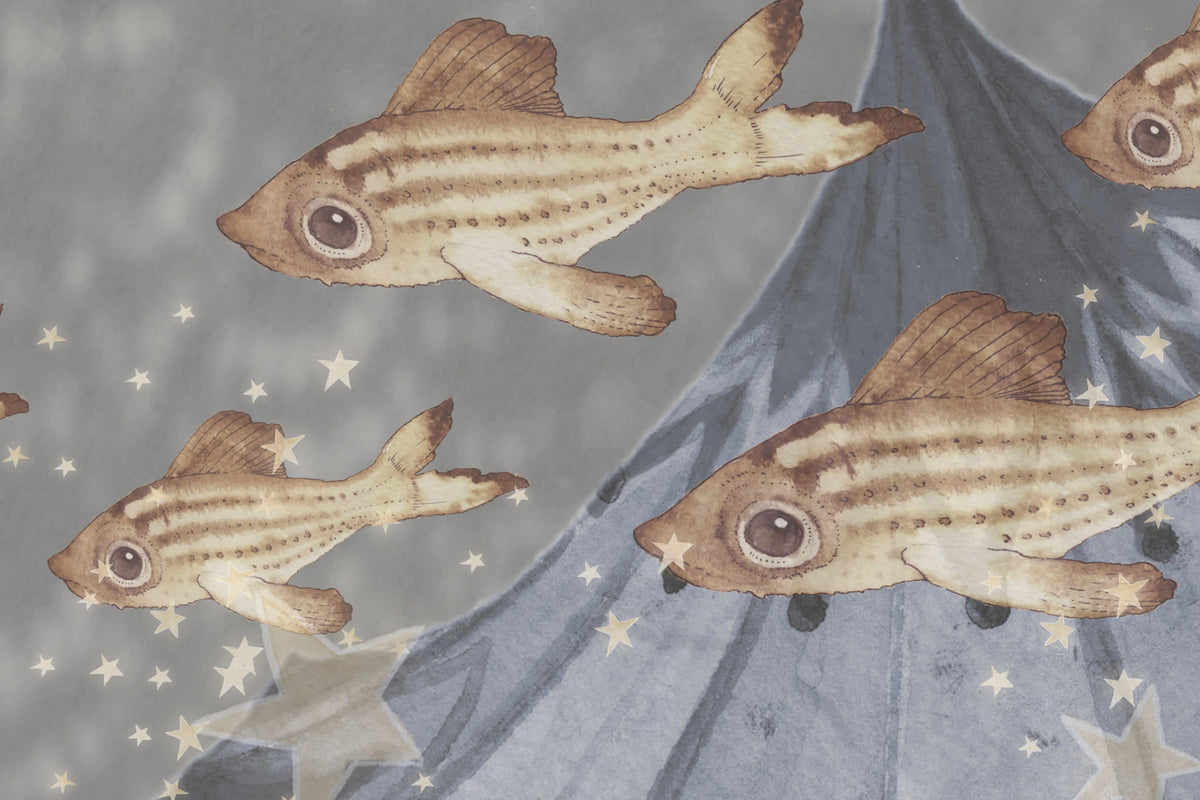 Flying Circus, Sky Blue Mural Wallpaper - room preview 04