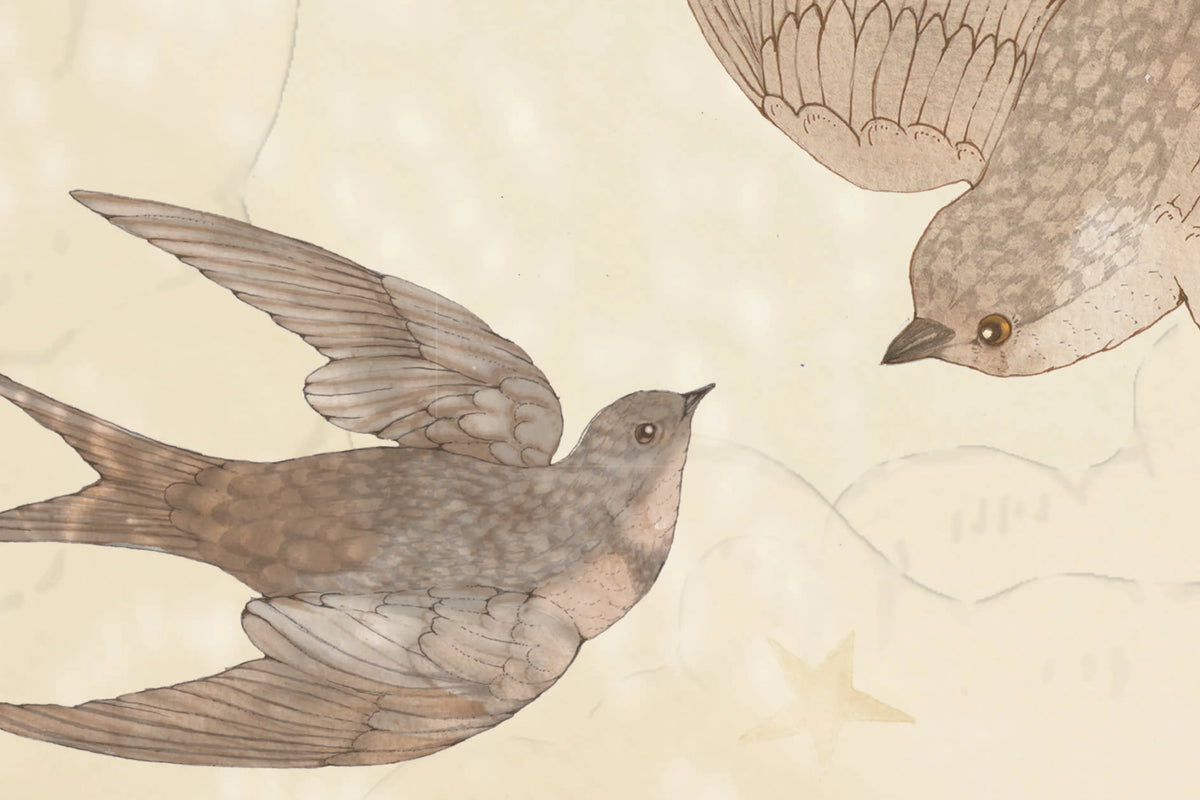 Flying Circus, Sandy White Mural Wallpaper - room preview 04