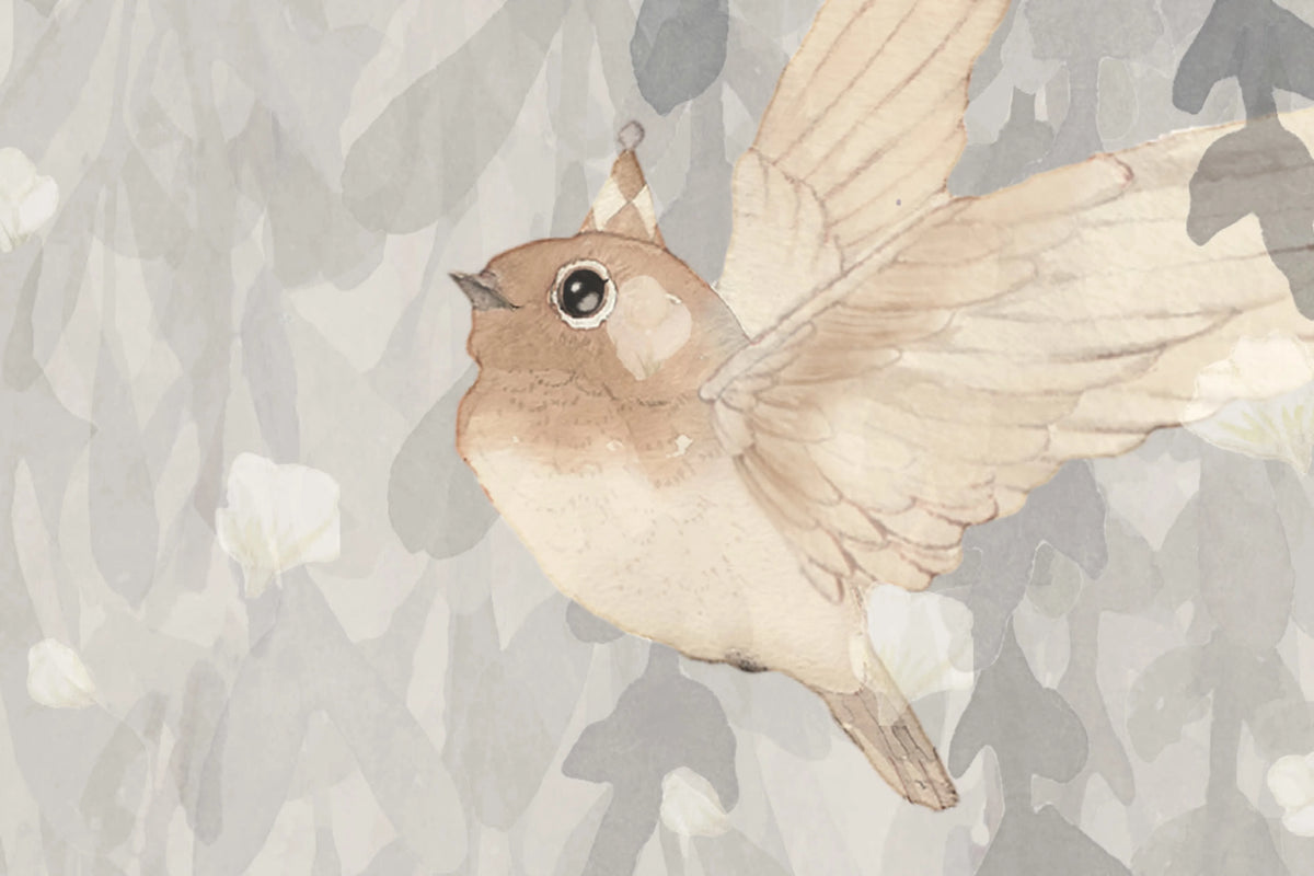 Dream Forest Boy, Blue Gray Mural Wallpaper - room preview 04