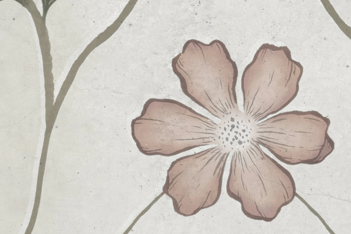 Serene Garden, Beige Mural Wallpaper - room preview 04