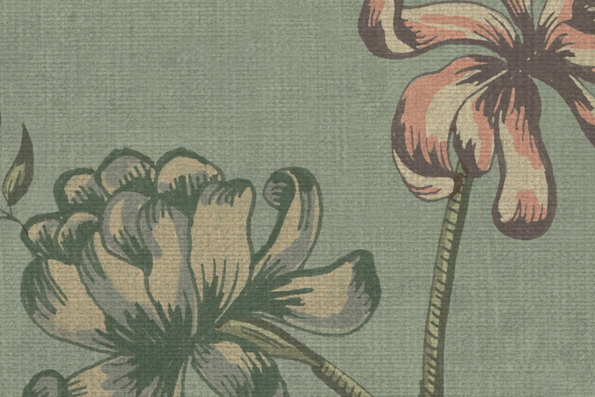 Grand Flower Thread, Green Mural Wallpaper - room preview 04