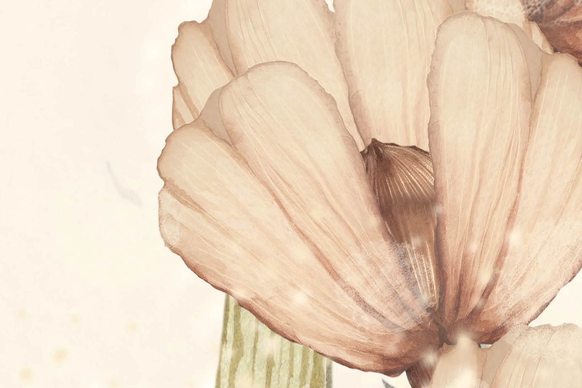 Bloomy Fields of Marion, Off White Mural Wallpaper - room preview 04