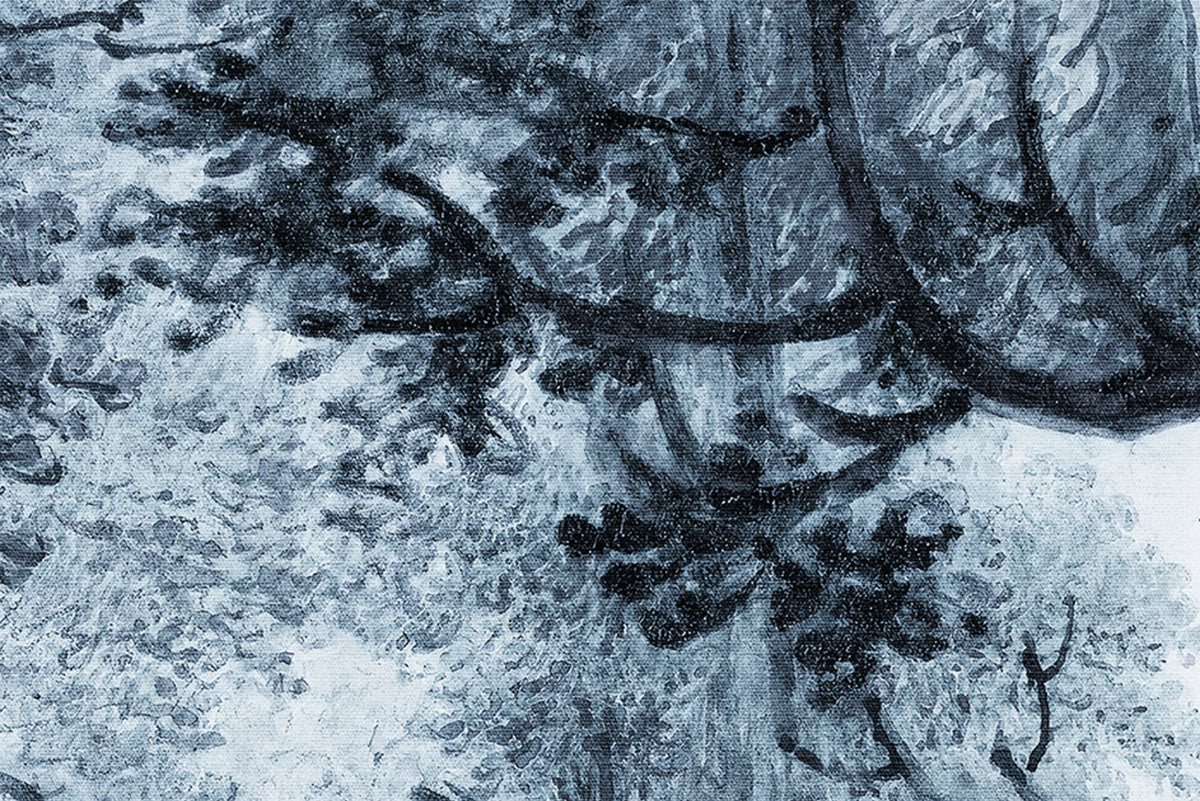 Lovers Forest, Vintage Blue Mural Wallpaper - room preview 04