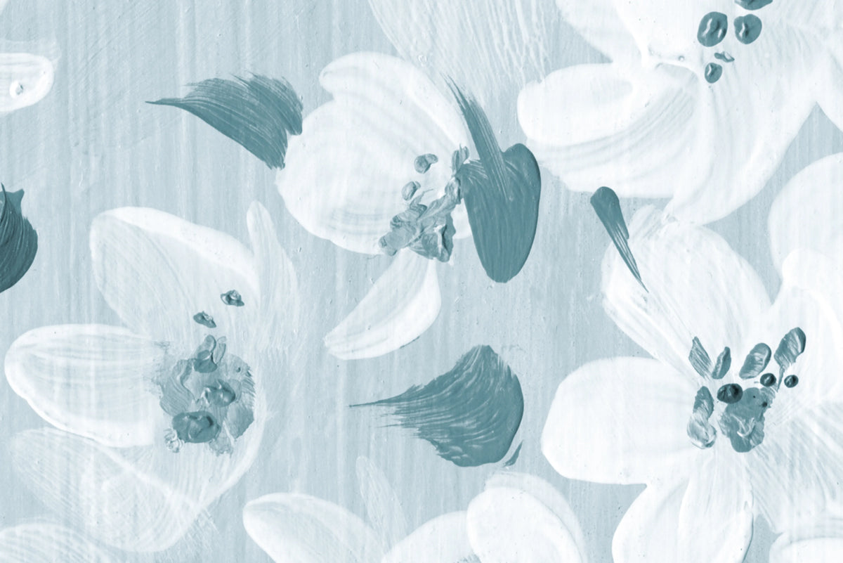 Cherry Blossom Tree, Blue Mural Wallpaper - room preview 04