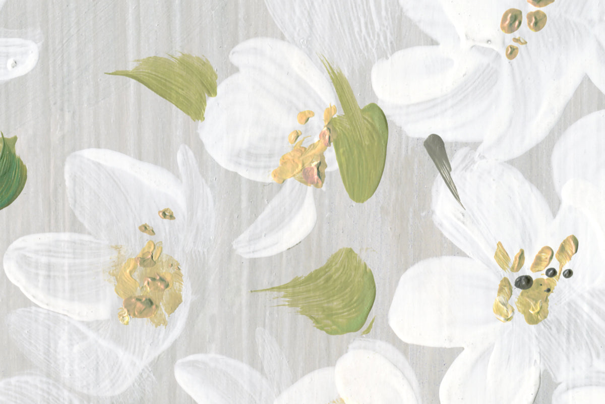Cherry Blossom Tree, White Mural Wallpaper - room preview 04