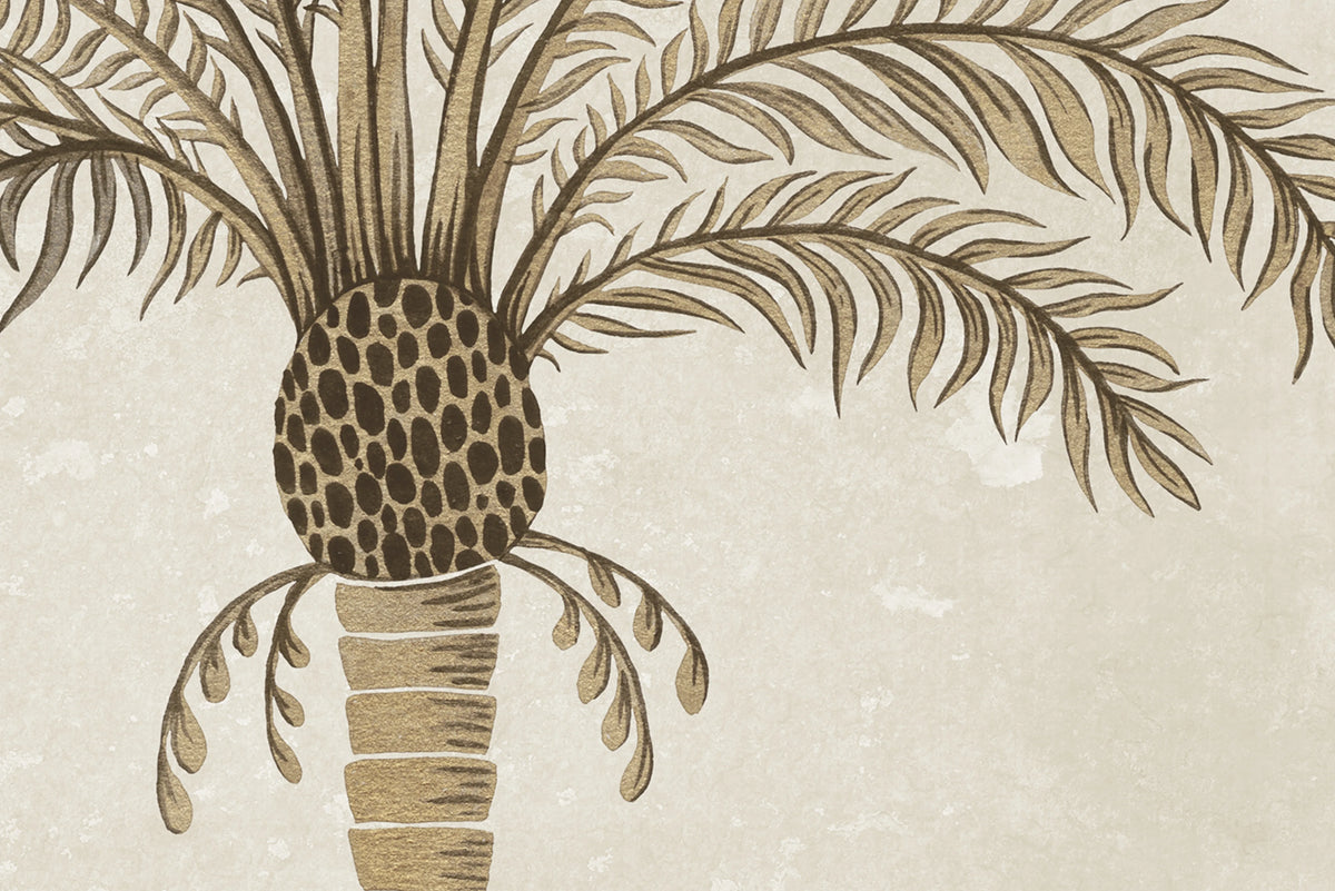 Golden Palms, Beige Mural Wallpaper - room preview 04