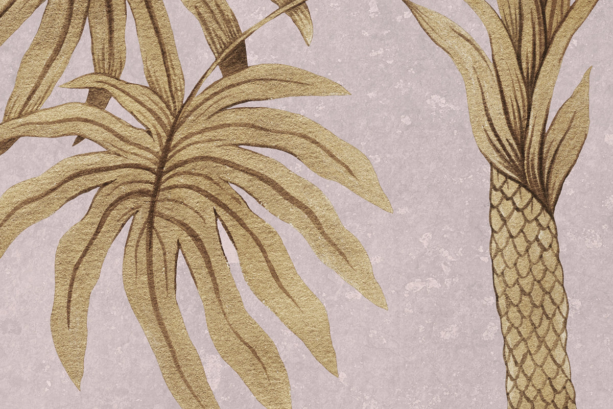 Golden Palms, Pink Mural Wallpaper - room preview 04