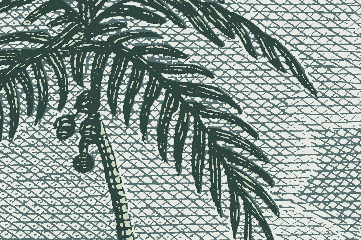 Palm Beach, Blue Mural Wallpaper - room preview 04