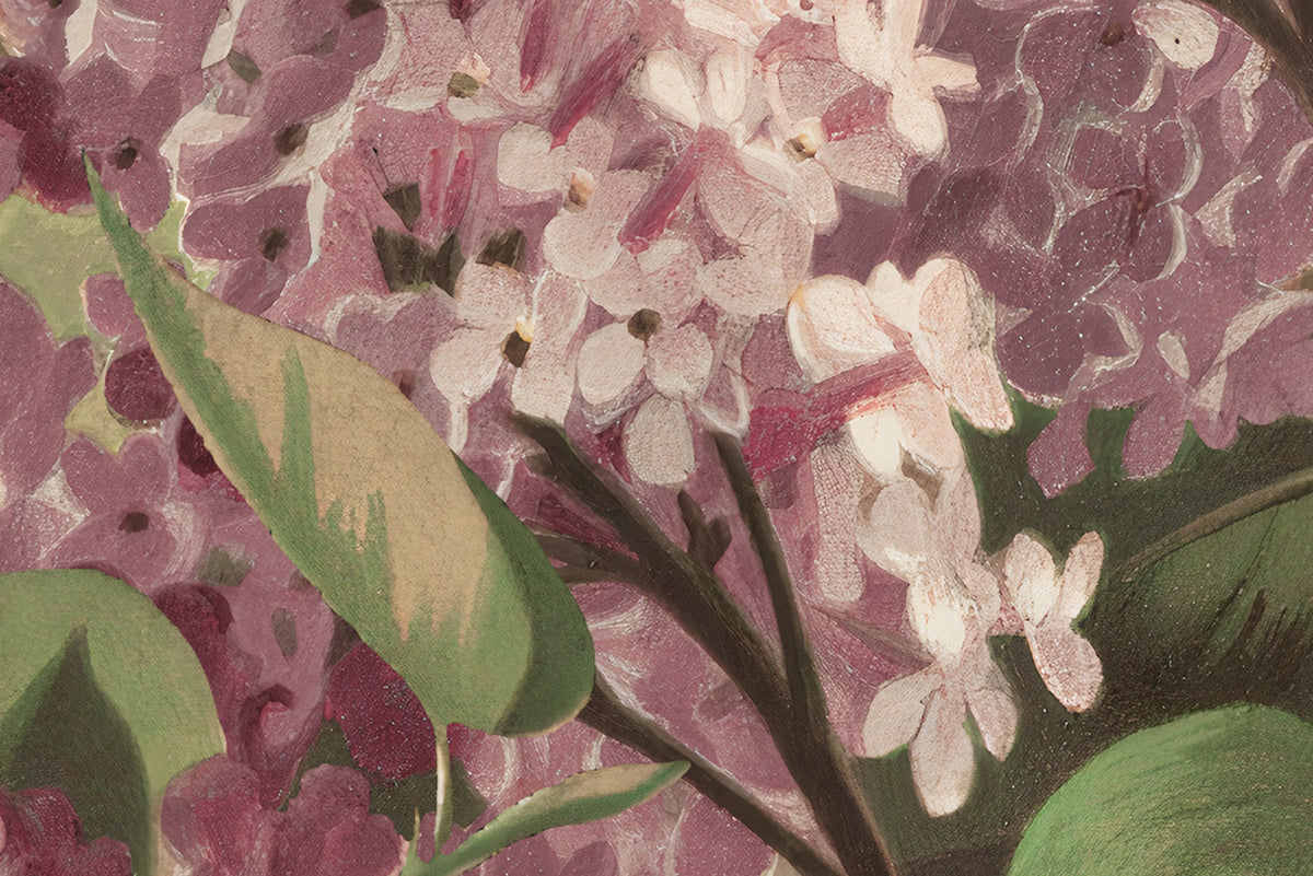 Syringa Flowers, Black Mural Wallpaper - room preview 04