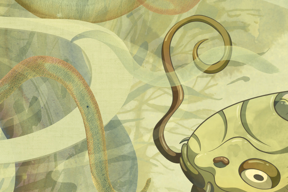 Atlantis Fish, Gold Mural Wallpaper - room preview 04