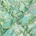 Babylon Sky, Green Mural Wallpaper - room preview 04
