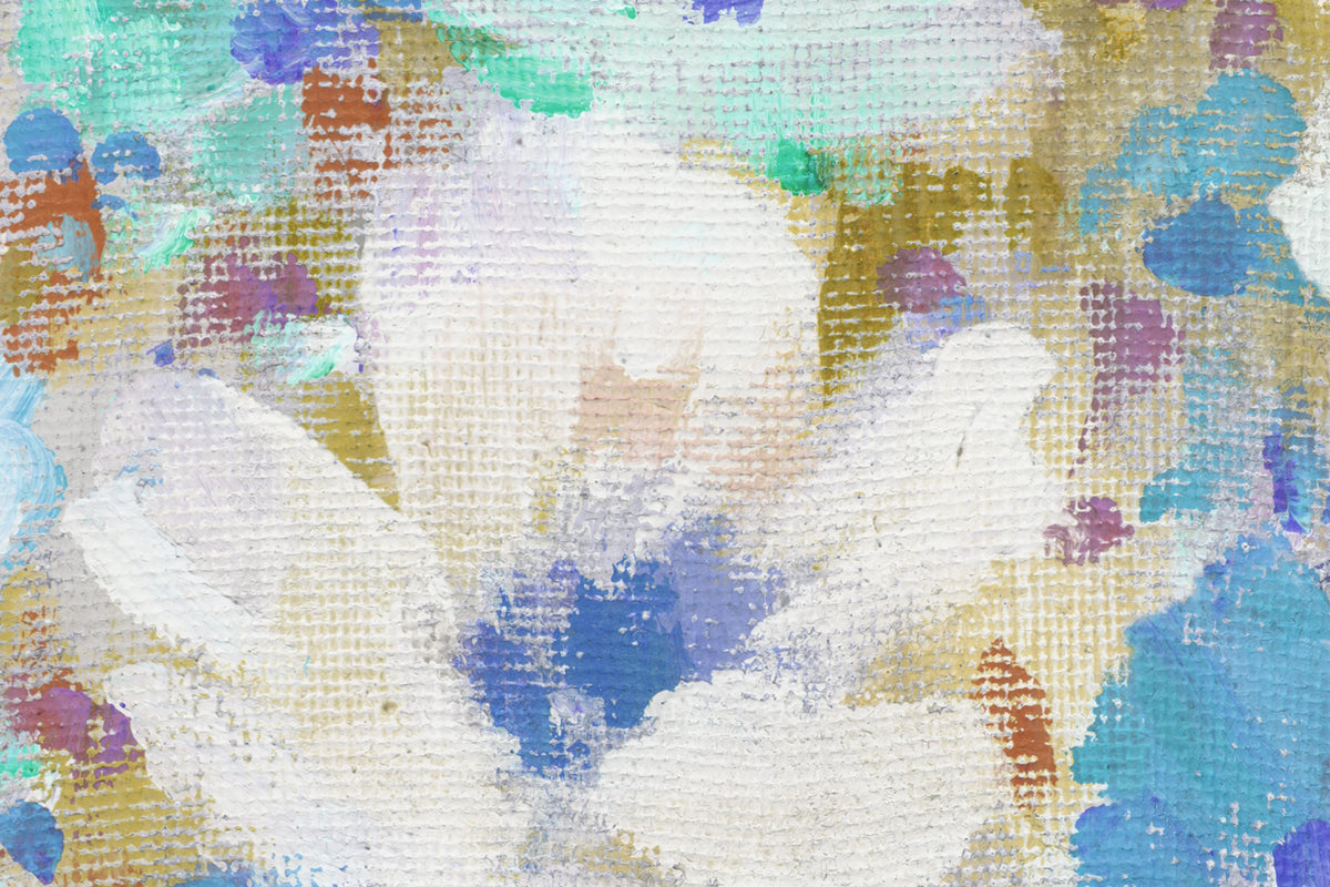 Flowerhaze, Blue Mural Wallpaper - room preview 04