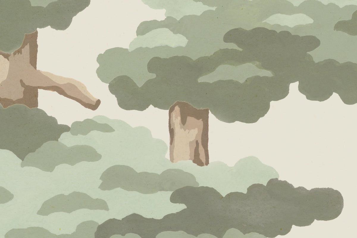 Highland Pines, Light Green Mural Wallpaper - room preview 04