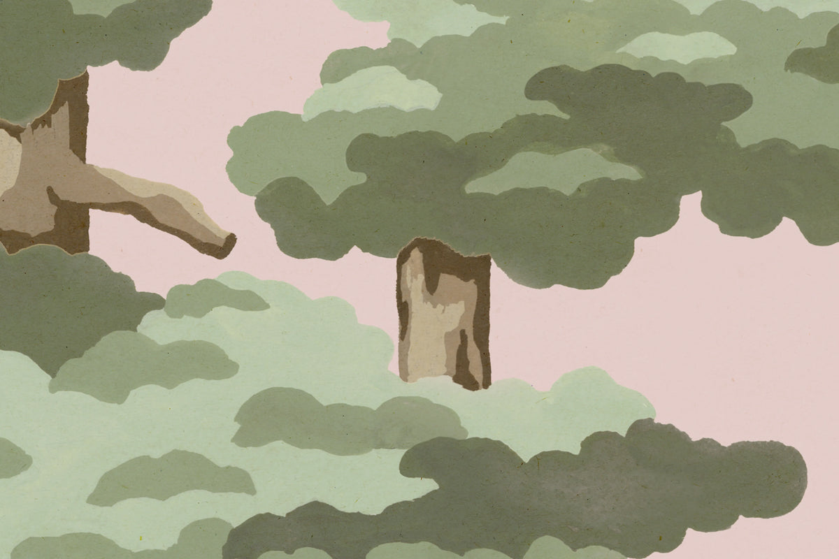 Highland Pines, Pink Mural Wallpaper - room preview 04