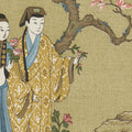 Toile Conversation, Brown Mural Wallpaper - room preview 04
