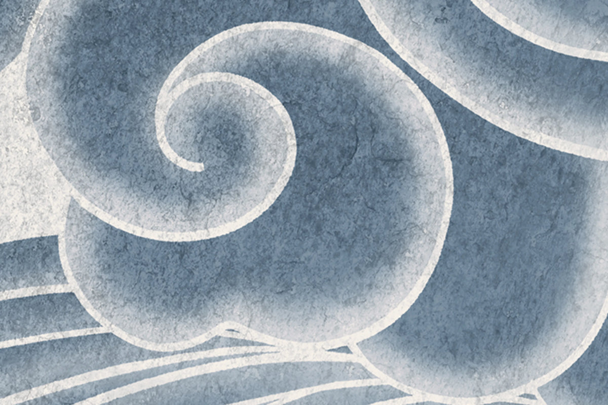 Kumo, Blue Mural Wallpaper - room preview 04
