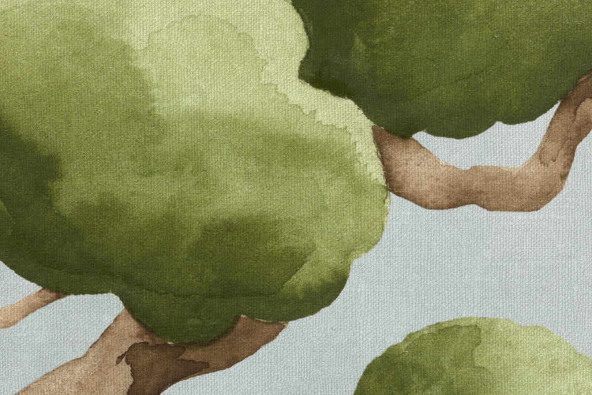 Poetic Trees, Light Blue Mural Wallpaper - room preview 04