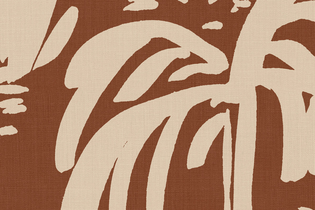 Palm Oasis, Rust Mural Wallpaper - room preview 04