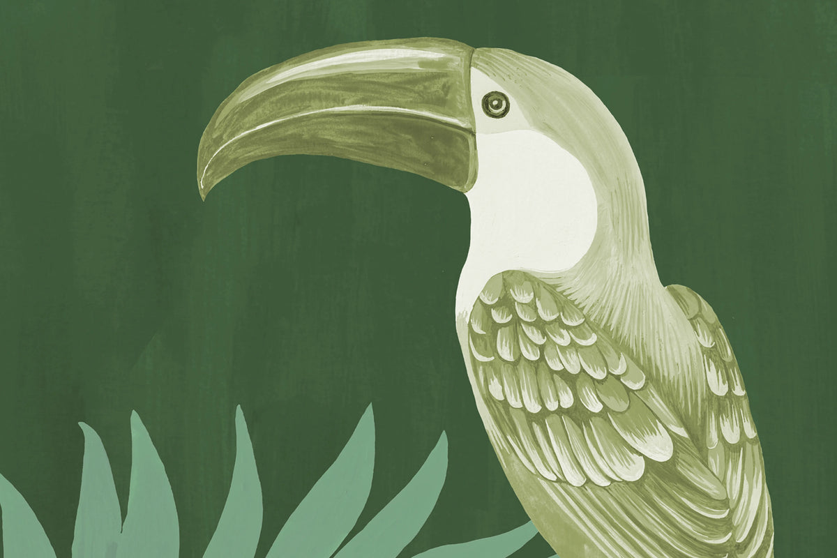 Savanna Chic, Green Mural Wallpaper - room preview 04
