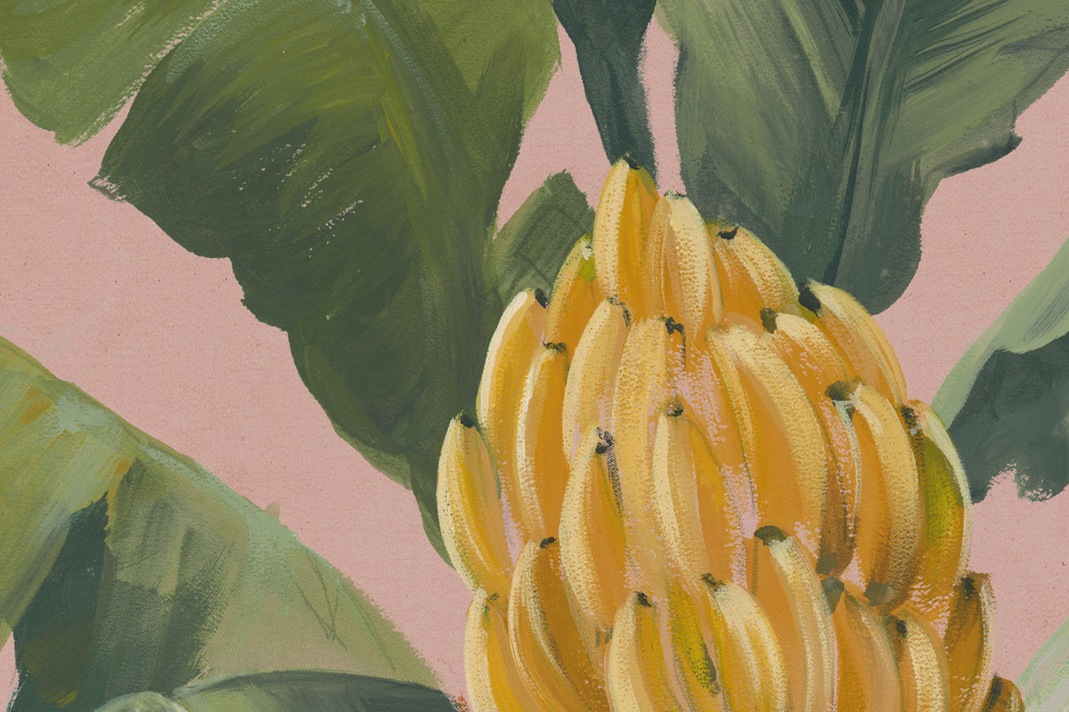 Banana Leaf, Pink Mural Wallpaper - room preview 04