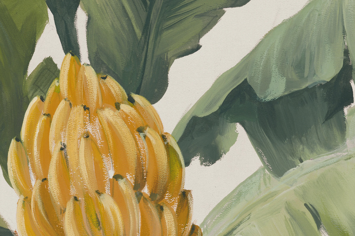 Banana Leaf, White Mural Wallpaper - room preview 04