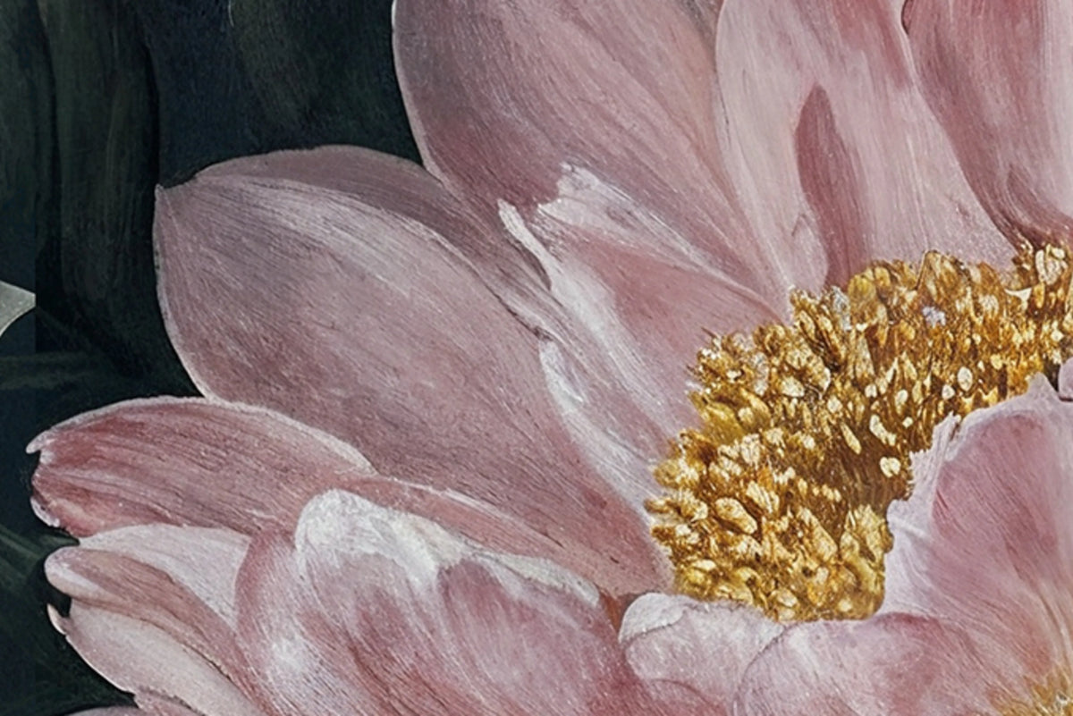 Bouquet in Bloom, Dark Mural Wallpaper - room preview 04