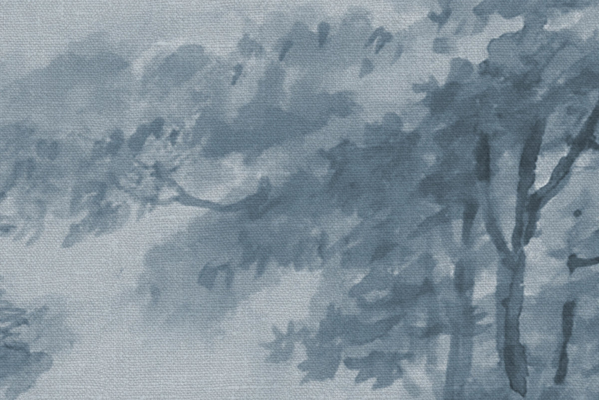 Tree on the Hill, Blue Mural Wallpaper - room preview 04