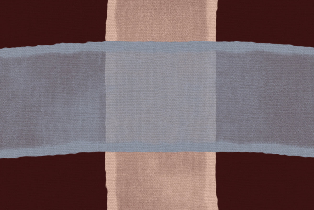 Gingham, Burgundy Mural Wallpaper - room preview 04