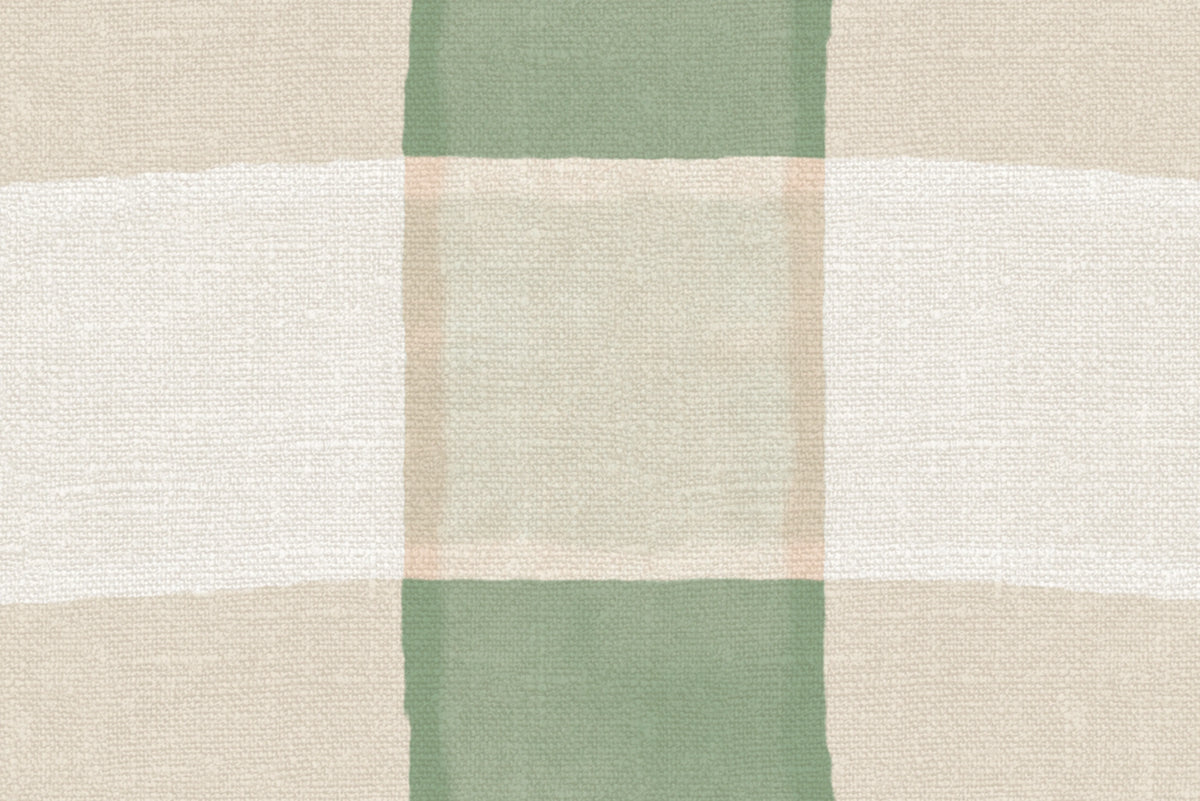 Gingham, Light Green Mural Wallpaper - room preview 04