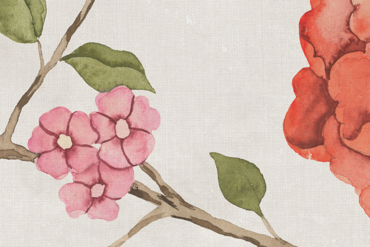 Chinoiserie Botanica, White Mural Wallpaper - room preview 04