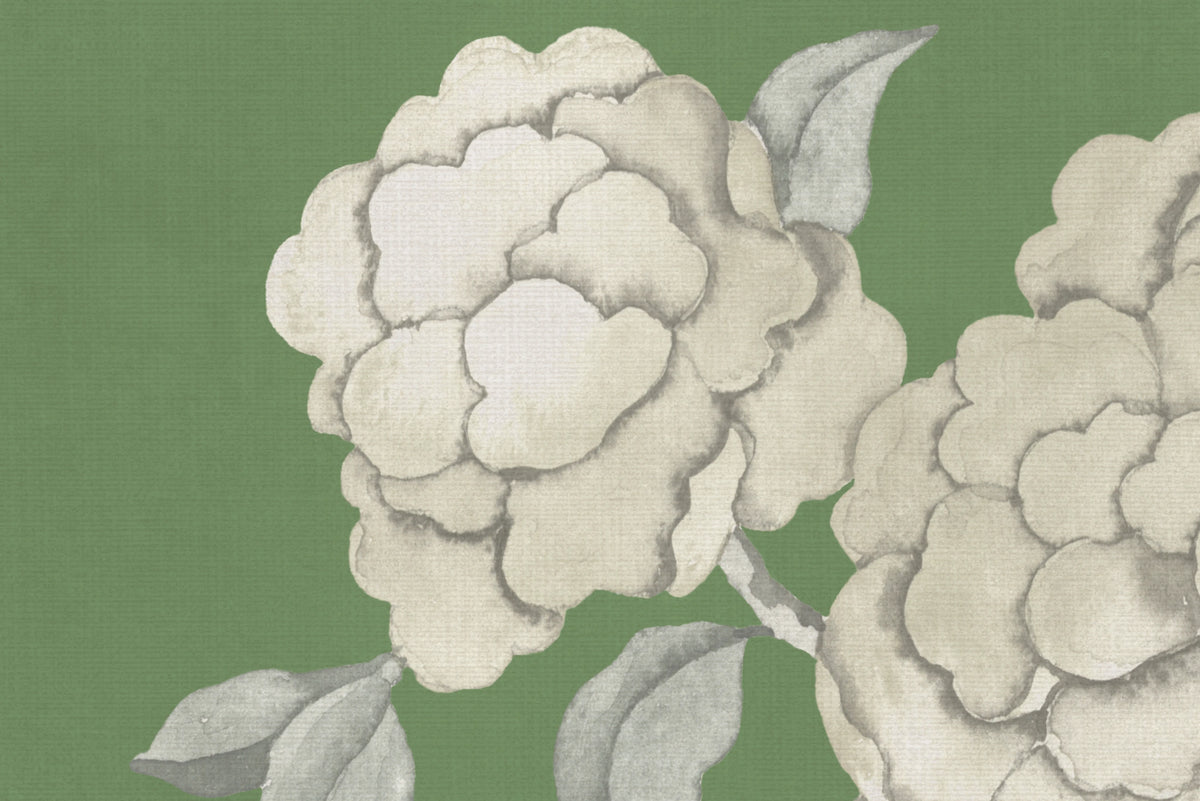 Chinoiserie Botanica, Green Mural Wallpaper - room preview 04