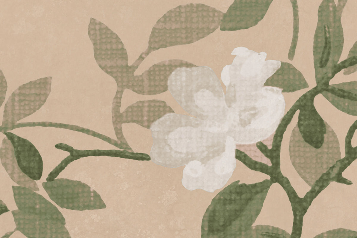 Wildflower Vista, Peach Mural Wallpaper - room preview 04