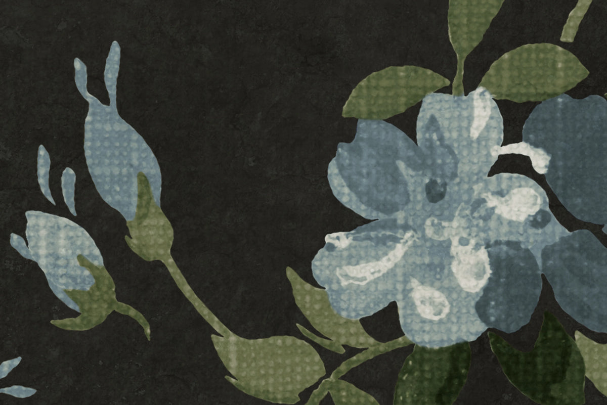 Wildflower Vista, Black Mural Wallpaper - room preview 04