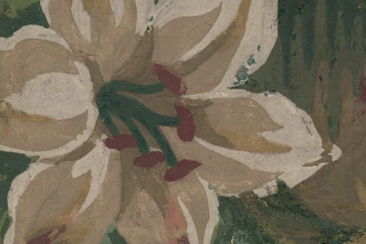 Heritage Floral, Red Mural Wallpaper - room preview 04