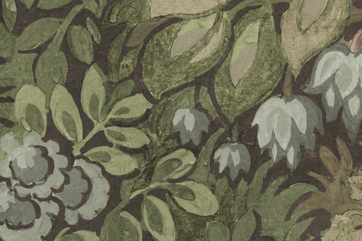 Flower Tree, Green Mural Wallpaper - room preview 04