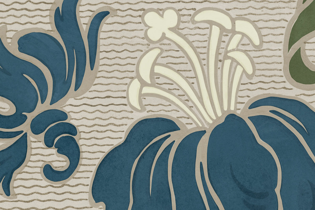 Midnight Peony, Beige Mural Wallpaper - room preview 04