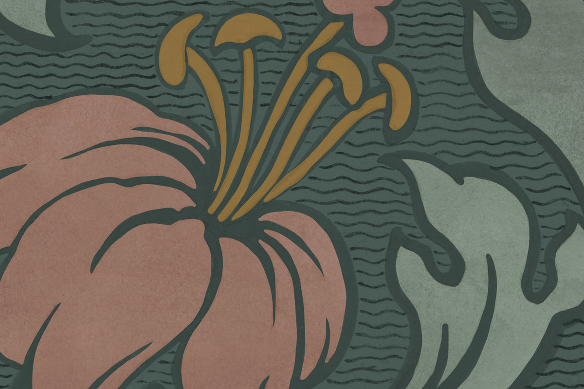 Midnight Peony, Burgundy Mural Wallpaper - room preview 04