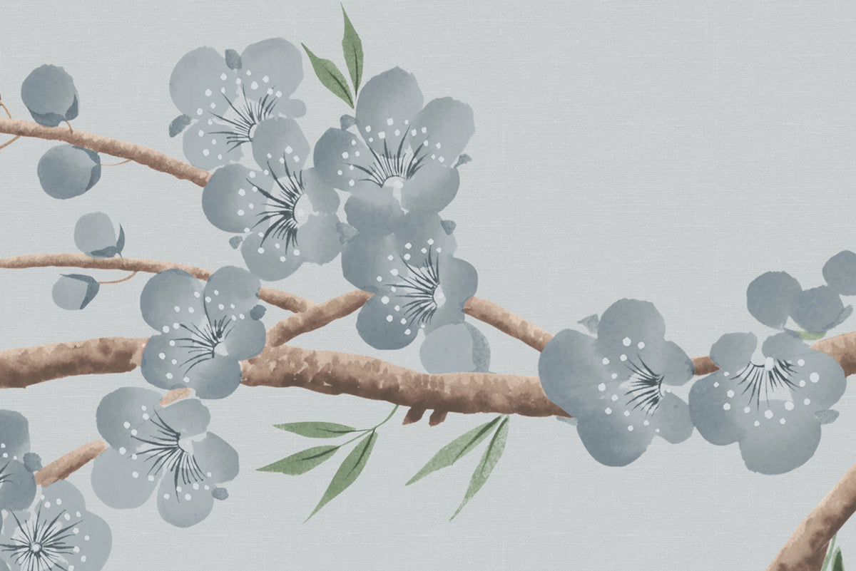 Spring Breeze, Blue Mural Wallpaper - room preview 04
