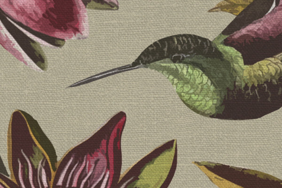 Flying Kolibri, Beige Mural Wallpaper - room preview 04