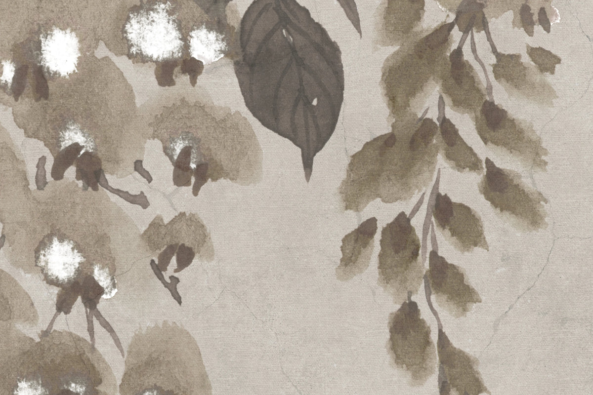 Whispers Wisteria, Gray Mural Wallpaper - room preview 04