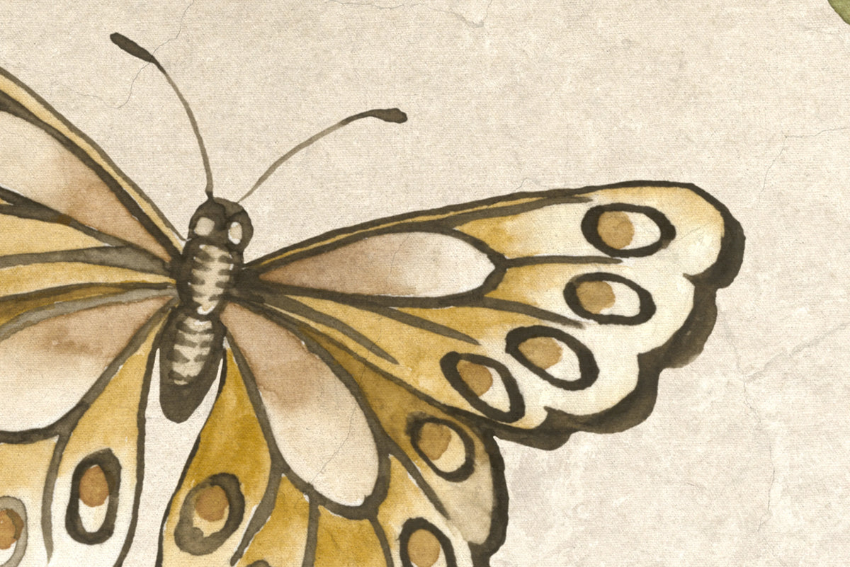 Where Cranes Dream, Yellow Mural Wallpaper - room preview 04