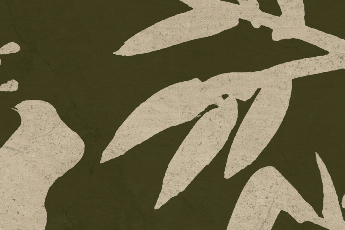 Ink Horizon, Green Mural Wallpaper - room preview 04