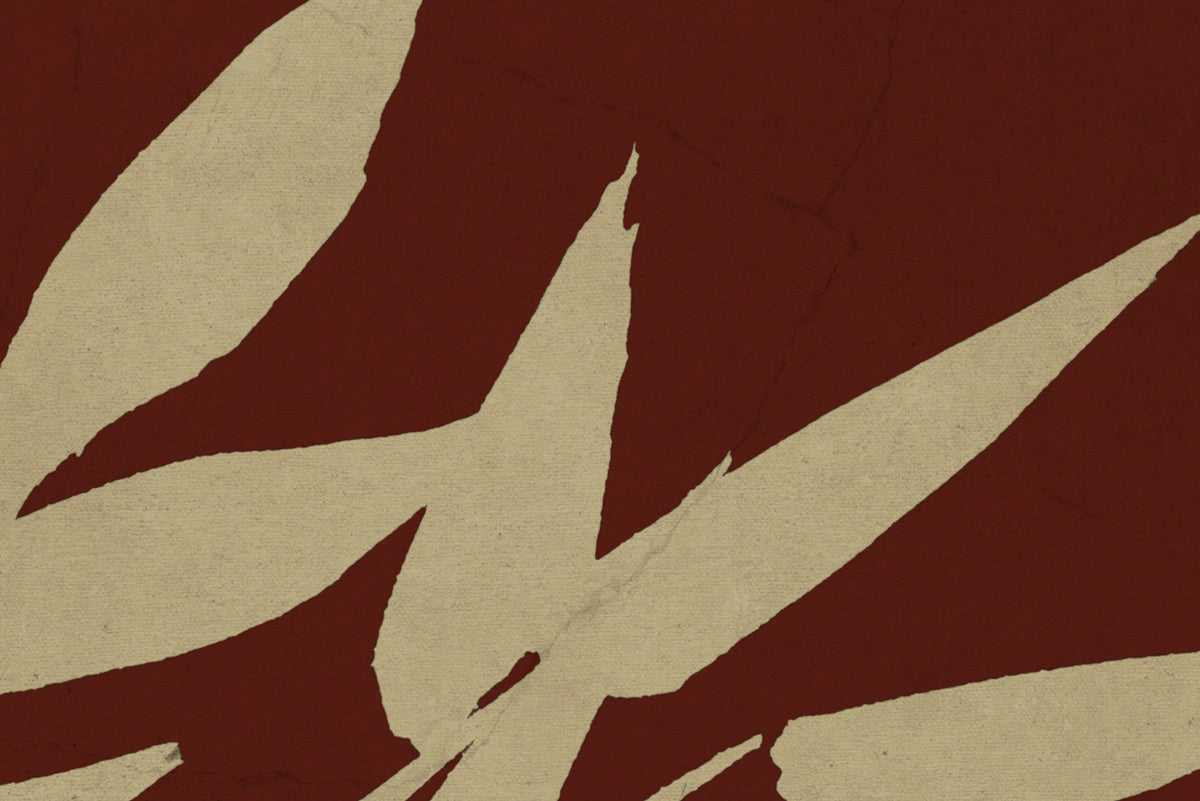 Ink Horizon, Burgundy Mural Wallpaper - room preview 04