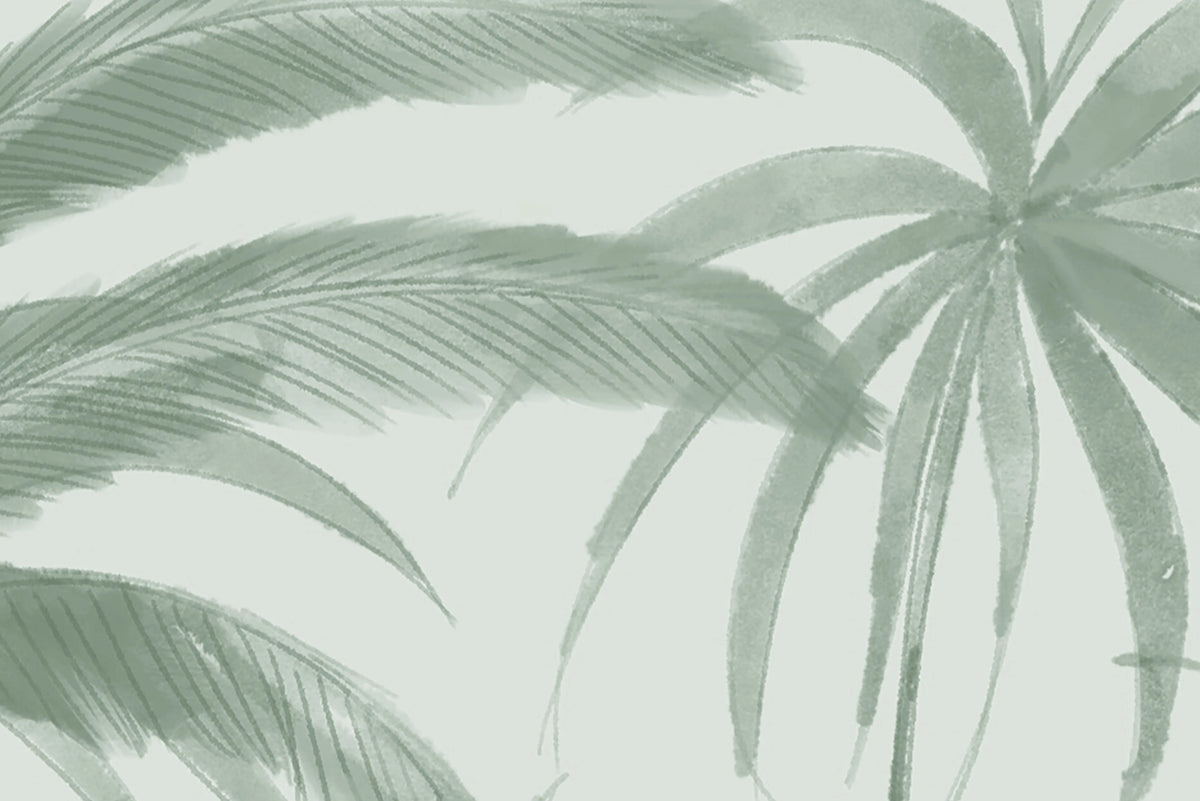 Playful Palms, Green Mural Wallpaper - room preview 04