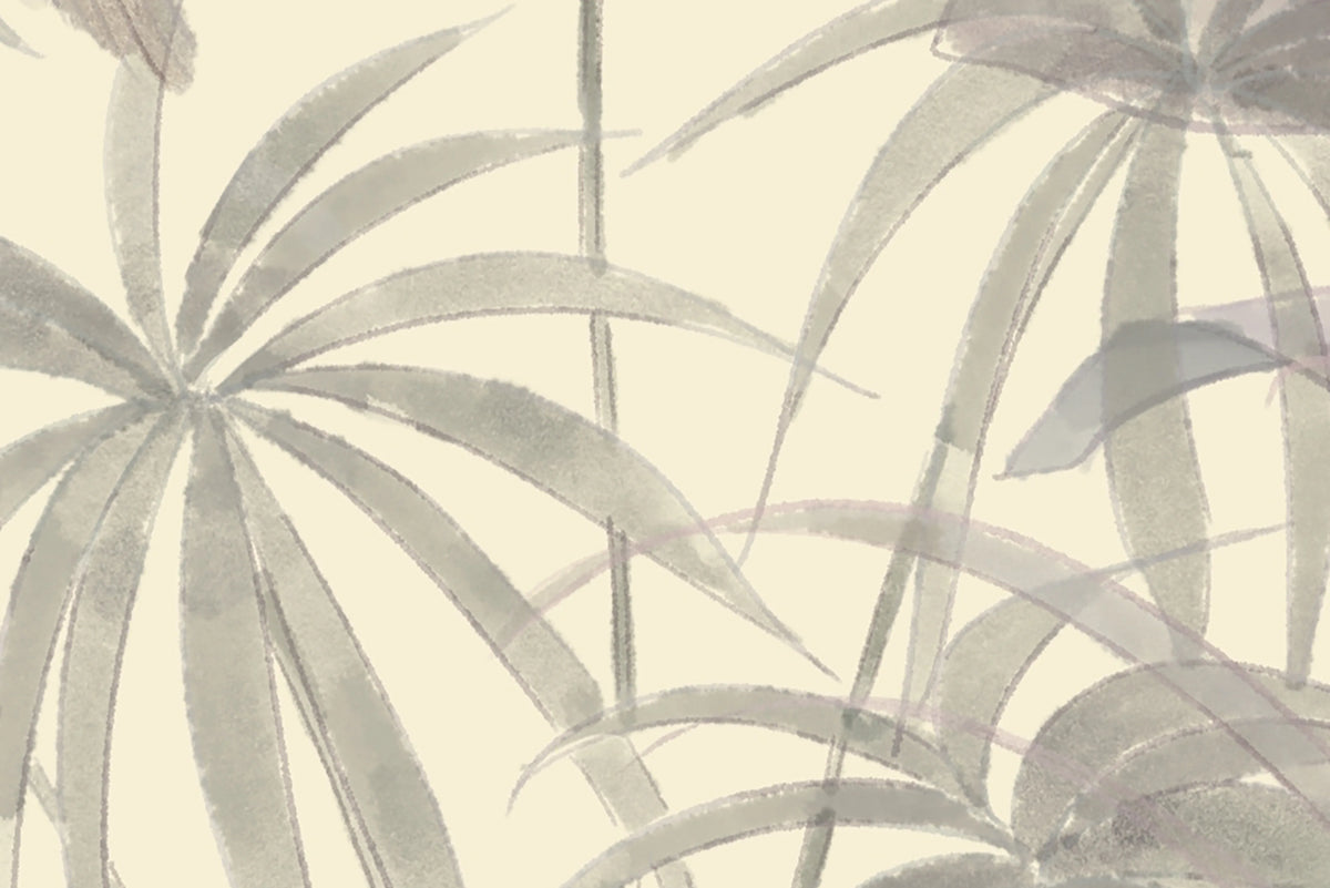 Playful Palms, Yellow Mural Wallpaper - room preview 04