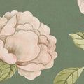Peony Bloom, Green Mural Wallpaper - room preview 04